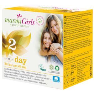 Masmi Organic Cotton "Girls" Ultra Day Pads with Wings - Size 2